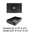 LS-H2315BK Black Handmade Stainless Steel Vessel Sink