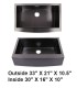 LS-F78-33 Black Single Bowl Farmhouse Apron Front Stainless Steel Sink