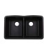 LS-GC88 Undermount Double Bowl 50/50 Granite Composite Sink Black