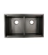 LS-F3219DBK Black Double Bowl Farmhouse Apron Front Stainless Steel Sink