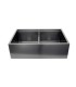 LS-F3219DBK Black Double Bowl Farmhouse Apron Front Stainless Steel Sink