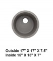 LS-GC38 Undermount Single Bowl Granite Composite Sink Gray
