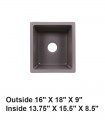 LS-GC28 Undermount Single Bowl Granite Composite Sink Gray