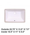 LS-C13 Undermount Rectangular Ceramic Sink White