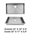 LS-H78ADA Undermount Single Bowl Stainless Steel ADA Sink