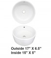 LS-C61 Above Counter Ceramic Sink White