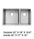 LS-H68 Handmade Undermount Double Bowl 60/40 Stainless Steel Sink