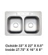 LS-D88 Drop-in Double Bowl 50/50 Stainless Steel Sink