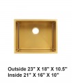 LS-H48 Gold Handmade Undermount Single Bowl Stainless Steel Sink