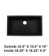 LS-GC78 Undermount Single Bowl Granite Composite Sink Black