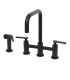 LS-K406002 Bridge Kitchen Faucet with Sprayer in Matte Black