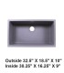 LS-GC78 Undermount Single Bowl Granite Composite Sink Gray