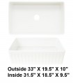 LS-FC9F Single Bowl Farmhouse Fireclay Sink White