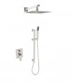 LS-S448208N Shower System with 9.75 in. Square Rainfall Shower Head and Handheld Shower Head in Brushed Nickel