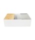 LS-FC12F Double Bowl Farmhouse Fireclay Sink White