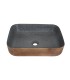 LS-S7 Above Counter Vessel Ceramic Sink Two Color Wood Grain Design