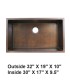 LS-H78 Handmade Undermount Single Bowl Stainless Steel Sink Antique Copper