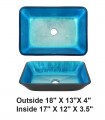 LS-GL12 Above Counter Blue Foiled Tempered Glass Sink