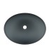 LS-GL13 Above Counter Matt Gray Oval Tempered Glass Sink