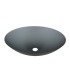 LS-GL13 Above Counter Matt Gray Oval Tempered Glass Sink