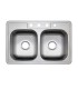 LS-D88-6 Drop-in Double Bowl 50/50 Stainless Steel Sink