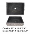 LS-NS4 Above Counter Square Black Marmo Marble Sink