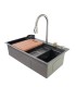 LS-S3219 Single Bowl Black Multifunctional Workstation Kitchen Sink