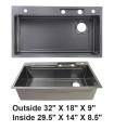 LS-S3219 Single Bowl Black Multifunctional Workstation Kitchen Sink