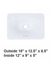 LS-C64 Drop-in Ceramic Sink White