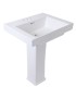 LS-C66 Pedestal Rectangular Ceramic Sink White