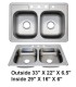 LS-D88-6 Drop-in Double Bowl 50/50 Stainless Steel Sink