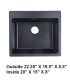 LS-GCD48 Drop-In or Undermount Single Bowl Granite Composite Sink Black