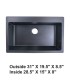 LS-GCD78 Drop-In or Undermount Single Bowl Granite Composite Sink Black