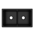 LS-FC14F Black Double Bowl Undermount Fireclay Sink