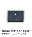 LS-C16MB Undermount Rectangular Ceramic Sink Matt Black