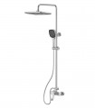 LS-SA72003 Shower System Square Rainfall Shower Head and Handheld Shower Head in Brushed Nickel