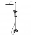 LS-SA72003 Shower System Square Rainfall Shower Head and Handheld Shower Head in Matte Black