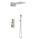 LS-SA73016 Shower System Square Rainfall Shower Head and Handheld Shower Head in Brushed Nickel