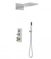 LS-SA73016 Shower System Square Rainfall Shower Head and Handheld Shower Head in Brushed Nickel