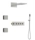 LS-SA73028 Shower System Square Rainfall Shower Head and Handheld Shower Head in Brushed Nickel