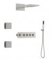 LS-SA73028 Shower System Square Rainfall Shower Head and Handheld Shower Head in Brushed Nickel