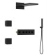 LS-SA73028 Shower System Square Rainfall Shower Head and Handheld Shower Head in Matte Black