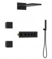 LS-SA73028 Shower System Square Rainfall Shower Head and Handheld Shower Head in Matte Black