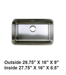 LS-78 Undermount Single Bowl Stainless Steel Sink