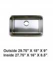 LS-78 Undermount Single Bowl Stainless Steel Sink