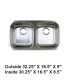 LS-88 Undermount Double Bowl 50/50 Stainless Steel Sink