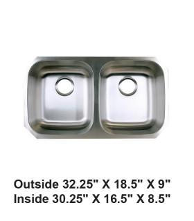LS-88 Undermount Double Bowl 50/50 Stainless Steel Sink