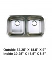 LS-88 Undermount Double Bowl 50/50 Stainless Steel Sink