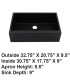 LS-GCF78 Single Bowl Farmhouse Apron Front Granite Composite Sink Black