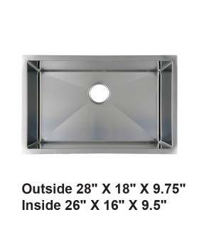 LS-H75 Single Bowl Zero Radius Kitchen Sink